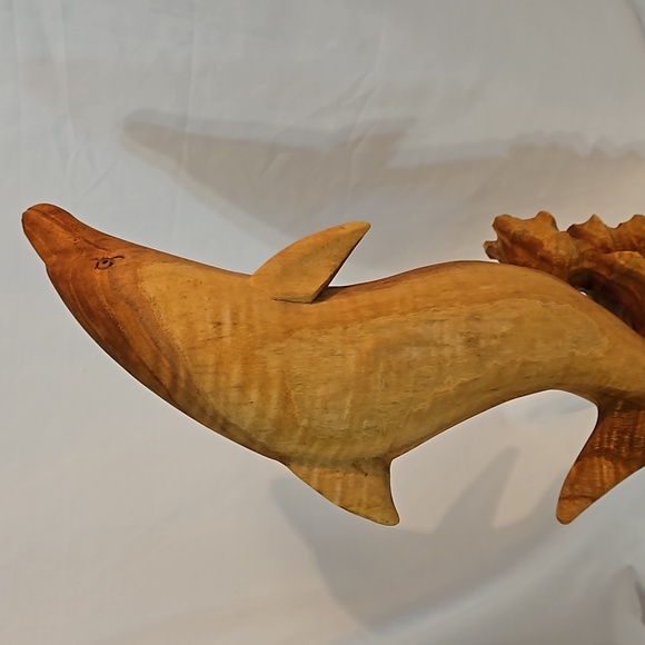Wooden Handcrafted Decorative Figurine Dolphin Sculpture - Picture 12 of 14